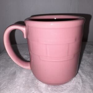 Longaberger Pottery Woven Tradition Pink Coffee Tea Mug Cup EUC
